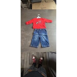 Baby Togs Kidswear Co. set of blue denim jeans and matching top 6-9 months